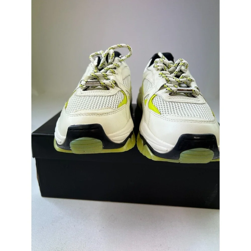 The Kooples Womens Bicolore Platform Sneakers White Leather Lace-Up Shoes 6.5/39